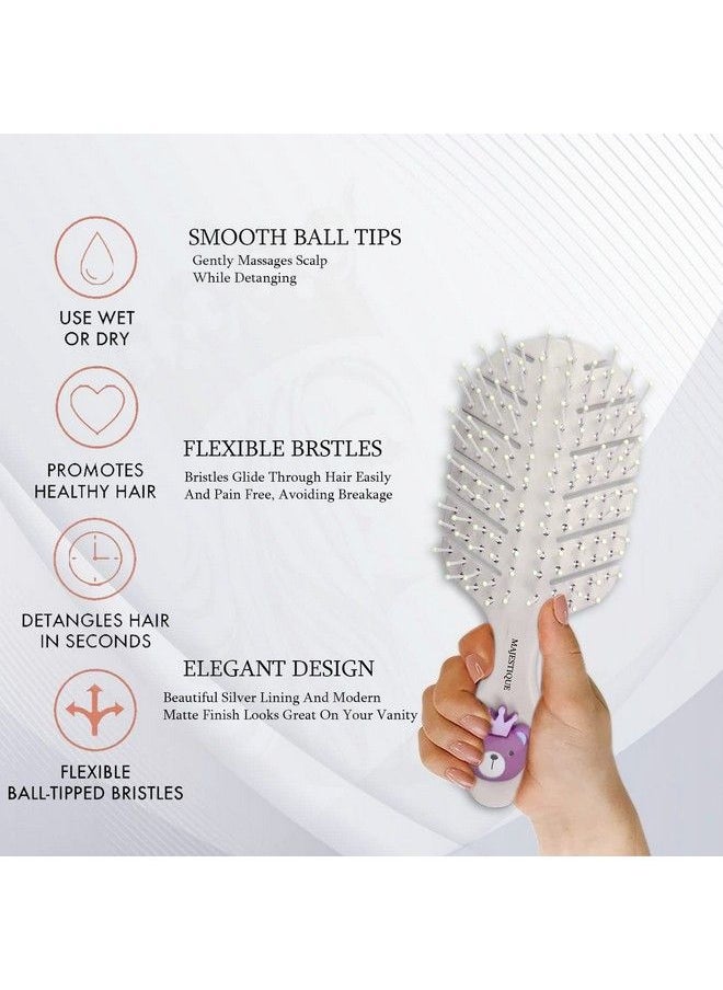 MAJESTIQUE Small Hair Brush Travel Detangling Brushes 100% Biofriendly Hair Comb For Kids Women Men Mini Hair Brush Pocket Pro For Curly Hair Wet Dry Color May Vary  - Image 4