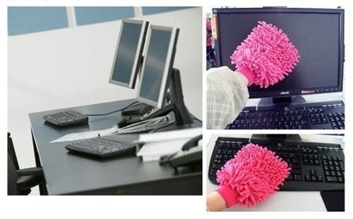 Decorcrafts Decorcrafts Microfiber Cleaning Mitten Double Sided Chenille Microfiber GloveDynamic Microfiber Cleaning Cloth Dusts Washes and Cleans Your Home Kitchen Bathroom and Car Set of 5 Pieces  - Image 3