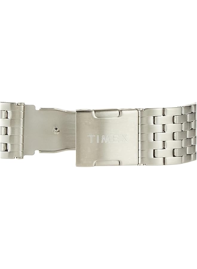 تيميكس سوار سريع الفتح من الفولاذ المقاوم للصدأ مقاس 20 مم - لون فضي مع مشبك قابل للطي - Image 3