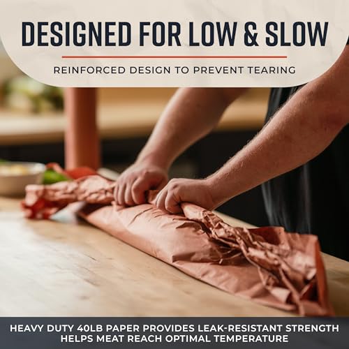 Bryco Goods Pink Butcher Paper Roll - 18 Inch x 100 Feet - Made in USA - Unbleached, Unwaxed & Uncoated - Food-Grade Peach Butcher Paper for Smoker, BBQ, Grilling, Smoking Meat - Image 5