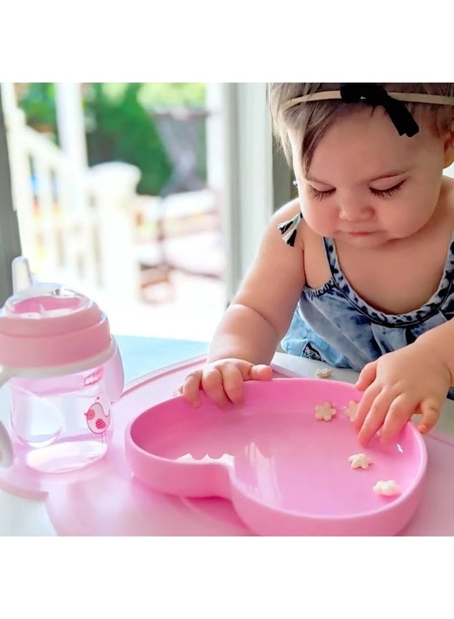 Chicco Take Eat Easy Silicone Heart Plate 9m+ Pink - Image 2