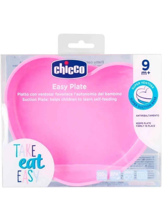 Chicco Take Eat Easy Silicone Heart Plate 9m+ Pink - Image 4