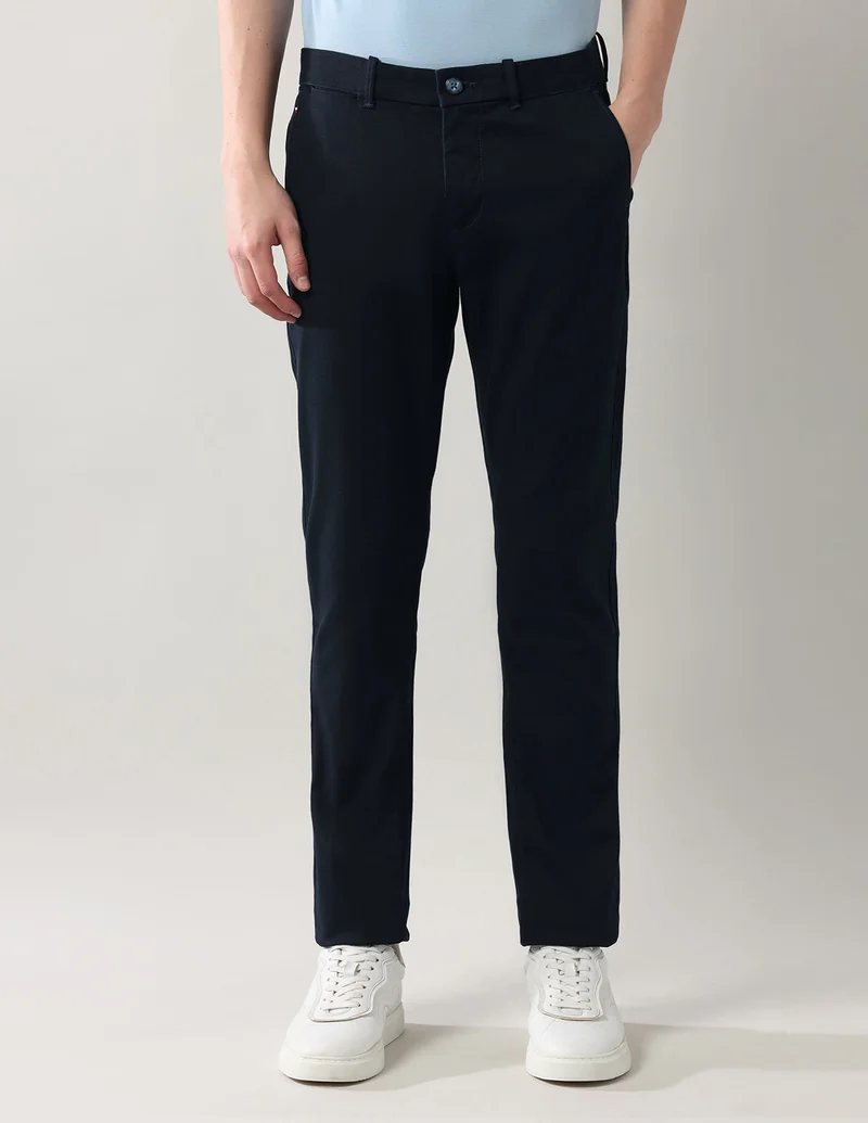 Arrow Navy Slim Fit Autoflex Trousers for Men | Best Price UAE