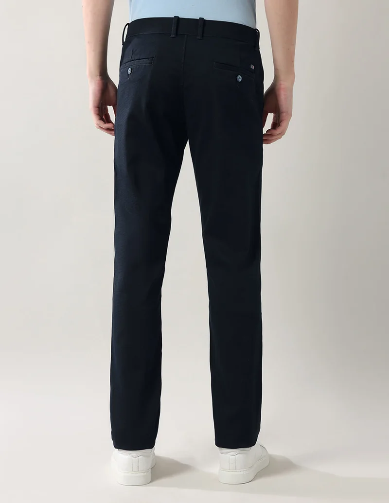Arrow Navy Slim Fit Autoflex Trousers for Men | Best Price UAE