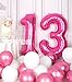 SUWEN 40 Inch Hot Pink Large 13 Number Balloons Big Foil Helium Number Balloons 09 Jumbo Happy 13th Mylar Birthday Party Decorations for Girl or Women 31 Anniversary Party Supplies - Image 4