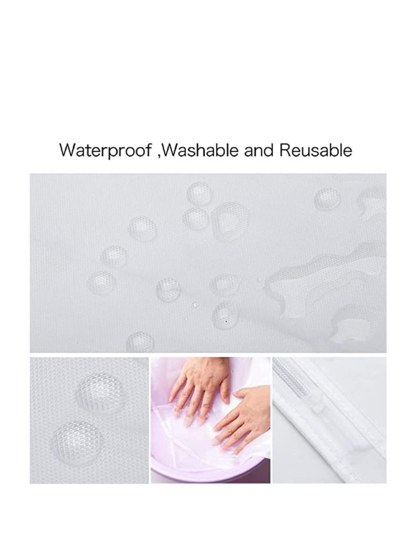Pack of 6 Garment Bag Cover Lightweight Clear White PEVA Breathable Bags with Study Full Zipper for Suit Clothes Storage Closet(60cm*80cm)