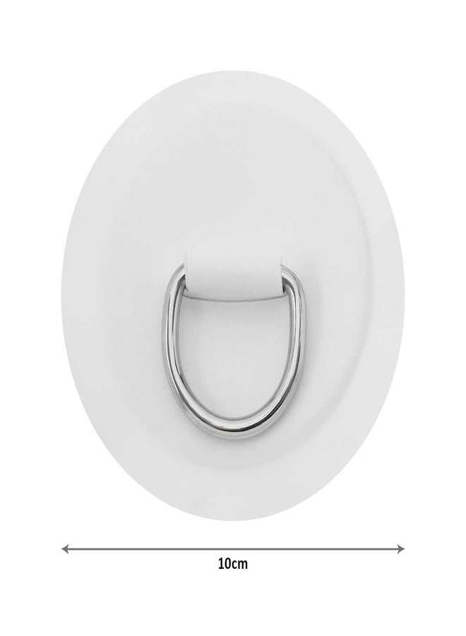 SING F LTD 4PCS D-Ring Patch Kayak D-Ring Pad Paddleboard Accessories for PVC Inflatable Boat Canoe Raft Dinghy Kayak Surfboard No Glue Included 4 Inch White - Image 4
