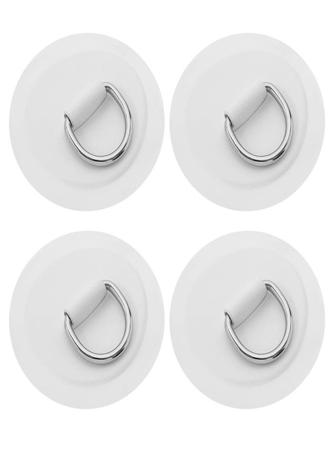 SING F LTD 4PCS D-Ring Patch Kayak D-Ring Pad Paddleboard Accessories for PVC Inflatable Boat Canoe Raft Dinghy Kayak Surfboard No Glue Included 4 Inch White - Image 1