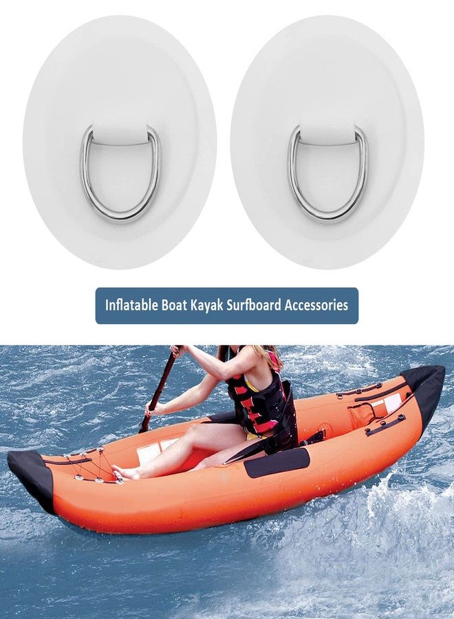 SING F LTD 4PCS D-Ring Patch Kayak D-Ring Pad Paddleboard Accessories for PVC Inflatable Boat Canoe Raft Dinghy Kayak Surfboard No Glue Included 4 Inch White - Image 2