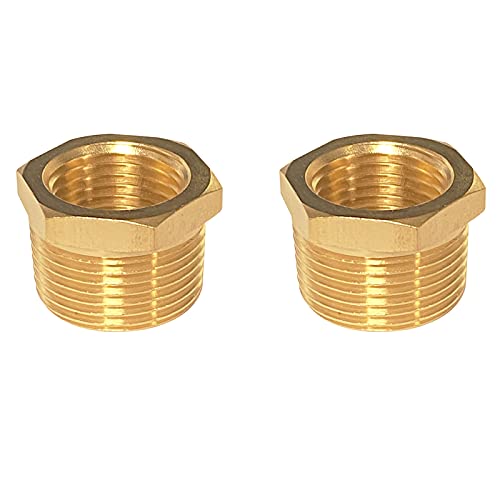 YOUHO 3/4 to 1/2 reducer Brass Threaded Pipe Fitting 3/4 NPT Male x 1/2 NPT Female Hex Bushing Adapter (Pack of2) - Image 5