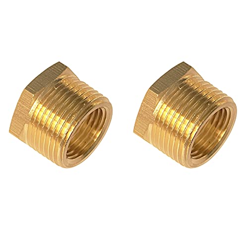 YOUHO 3/4 to 1/2 reducer Brass Threaded Pipe Fitting 3/4 NPT Male x 1/2 NPT Female Hex Bushing Adapter (Pack of2) - Image 4