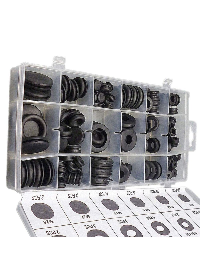 DIY Crafts DIY Crafts CTDIYHI43949 Accessories 125pcBoxs Black Ring Rubber Grommet Firewall Hole Plug Assortment Electrical Wire Sealing Gasket Kit  - Image 4