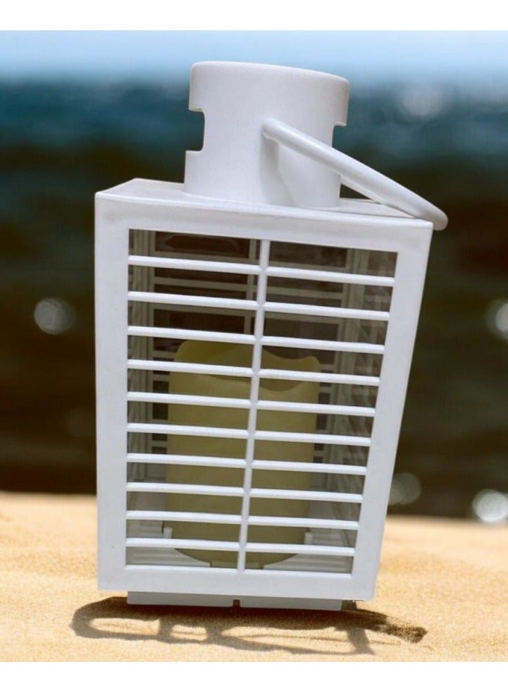 White/clear lantern 15 x 12 cm