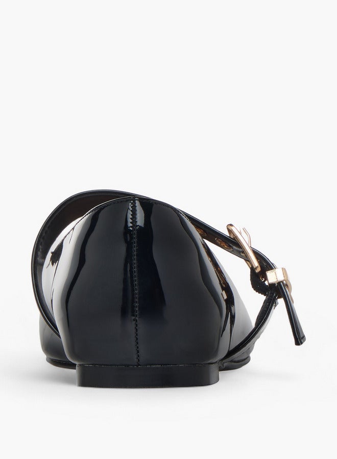 Celeste Women's Solid Ballerina Shoes with Buckle Closure - Image 4