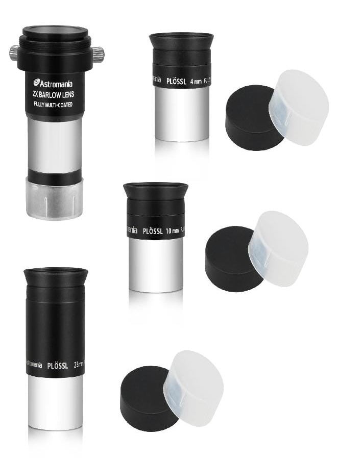 Astromania Astromania Multi Coated 1.25-Inch Plossl Eyepieces(4mm, 10mm, 25mm) with 2X Barlow Astronomical Telescope Accessory Kit - let You get The Most Out and enhances The Performance of Your Telescope  - Image 1
