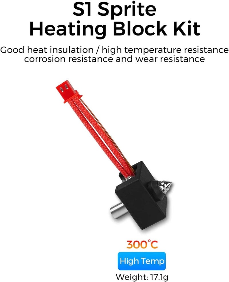 klarako 24V 40W Extruder Hotend Kit, Ti Alloy Heatbreak High Temperature 300℃ 3D Print Nozzle Heating Block for Ender 3 S1 Authentic Creality Assembled Hotend Kit - Image 5