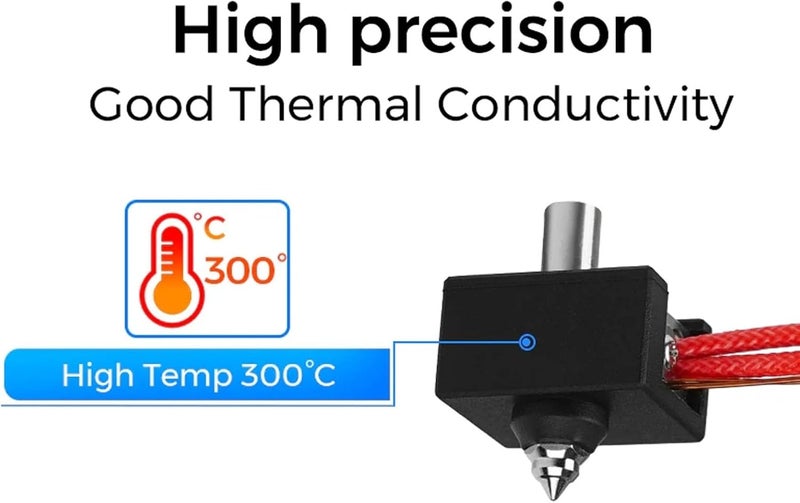 klarako 24V 40W Extruder Hotend Kit, Ti Alloy Heatbreak High Temperature 300℃ 3D Print Nozzle Heating Block for Ender 3 S1 Authentic Creality Assembled Hotend Kit - Image 2