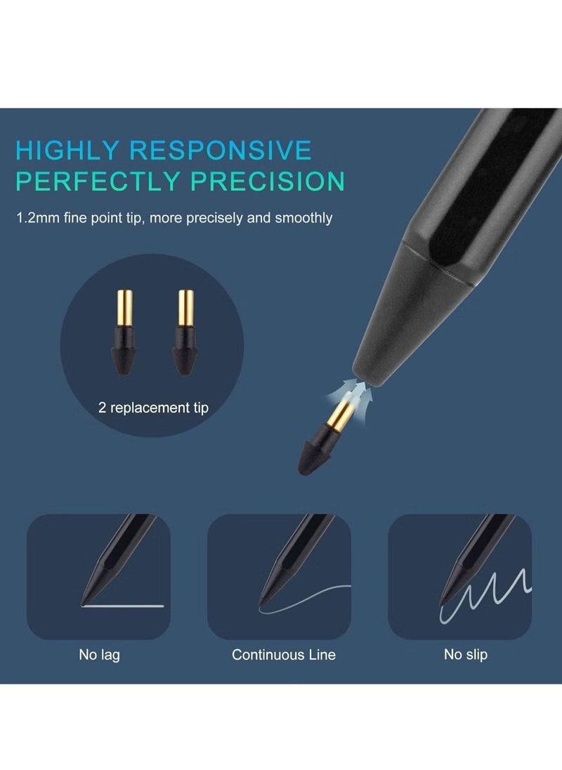 JAJEEK 2023 iPad Stylus Pencil for Apple iPad 2nd Generation Pen Compatible with iPad Pro 12.9"/11", iPad 10/9/8 Gen, iPad Air 5th/4th Gen, iPad Mini 6, Palm Rejection iPad Pen for Drawing and Writing, Black - Image 3