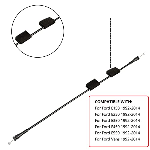 VKVXCLON Door Latch Cable Rear Right Side Compatible with Ford E150 E250 E350 E450 E550 Econoline Van 1992-2014 Rear Cargo Door Latch Release Cable Replaces# 8C2Z15431A02C 924-351 - Image 2