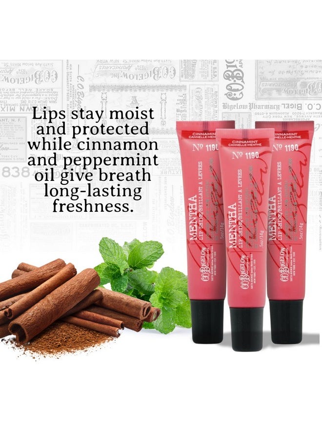 C. O. Bigelow - C.O. Bigelow Cinnamint Mentha Lip Shine Lip Balm Trio Lip Gloss & Balm Tubes 3 Pack 0.5 Oz / 14G Each - Image 1