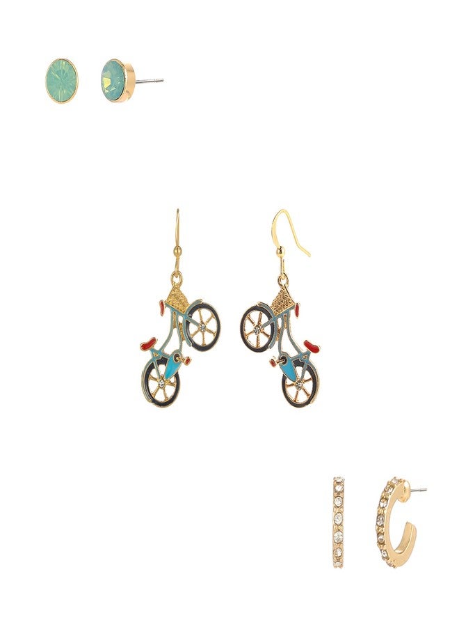 Madison Tyler Cute Bicycle Dangle Earrings - New Summer Studs, Funny Bike Earrings for Women - Image 1