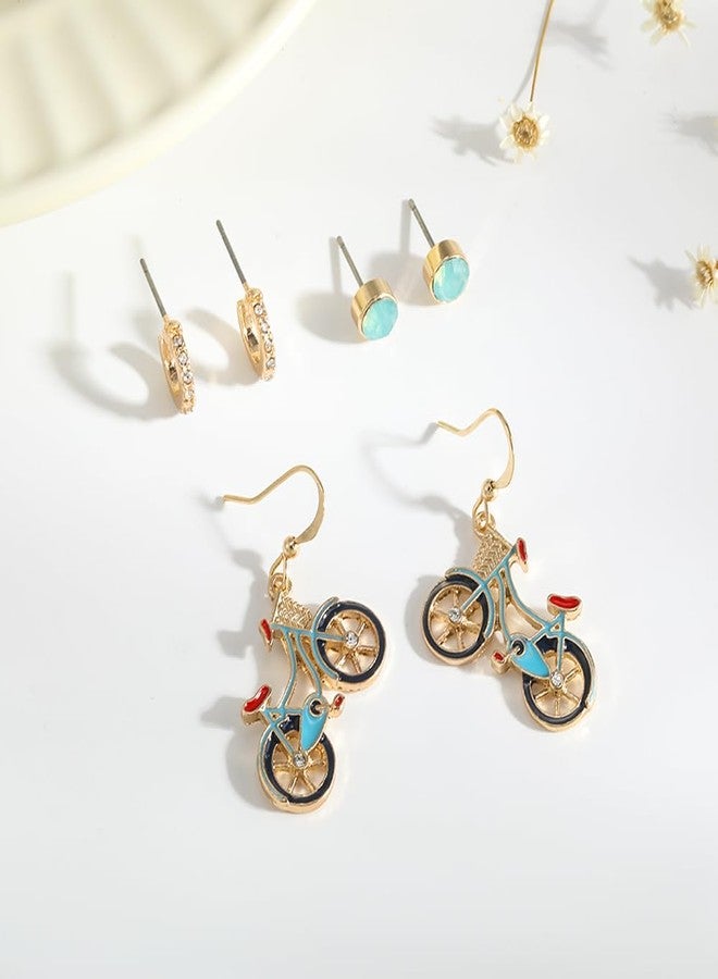 Madison Tyler Cute Bicycle Dangle Earrings - New Summer Studs, Funny Bike Earrings for Women - Image 5