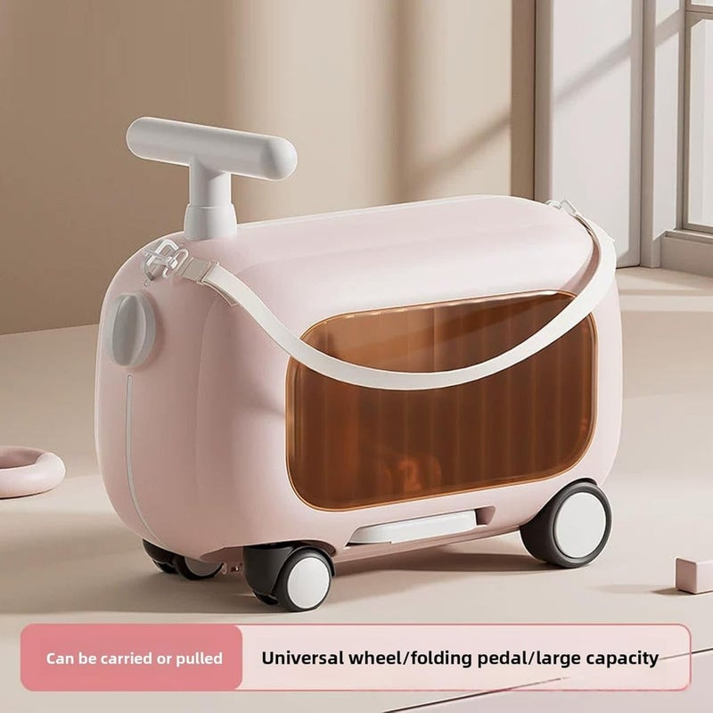 Ride On Luggage, Multi Functional Toddler Suitcase with Wheels and 90 Degree Folding Pedals, Large Capacity Carry On Trolley for Boys Girls Travel - Image 2