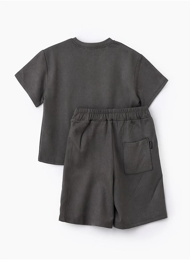 بيبي كلو Trendy Charcoal Grey Oversized Set