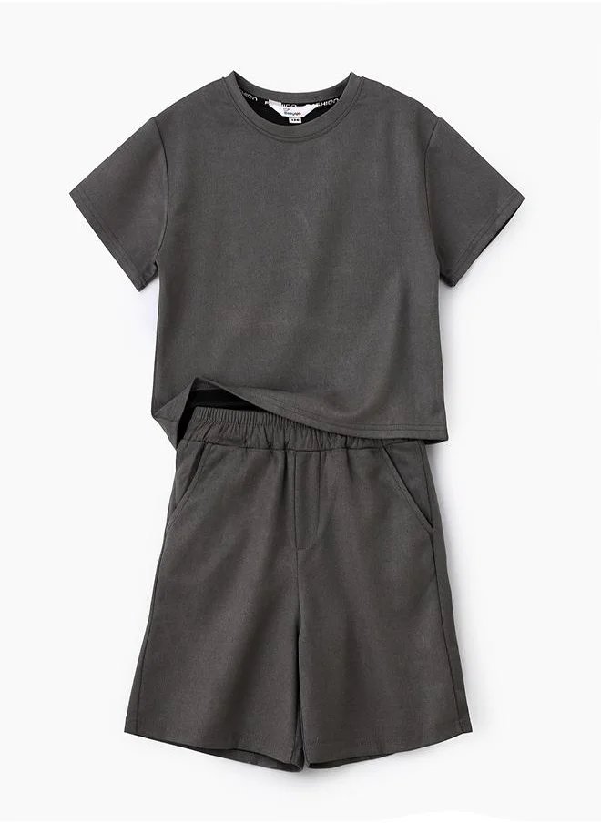 بيبي كلو Trendy Charcoal Grey Oversized Set