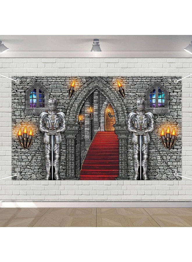 Avezano Medieval Party Banner Medieval Castle Backdrop Medieval Castle Backdrop Medieval Party Decorations Medieval Themed Party Supplies 70.8 X 43.3 Inch - Image 1