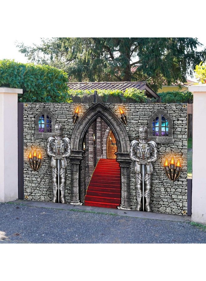 Avezano Medieval Party Banner Medieval Castle Backdrop Medieval Castle Backdrop Medieval Party Decorations Medieval Themed Party Supplies 70.8 X 43.3 Inch - Image 4