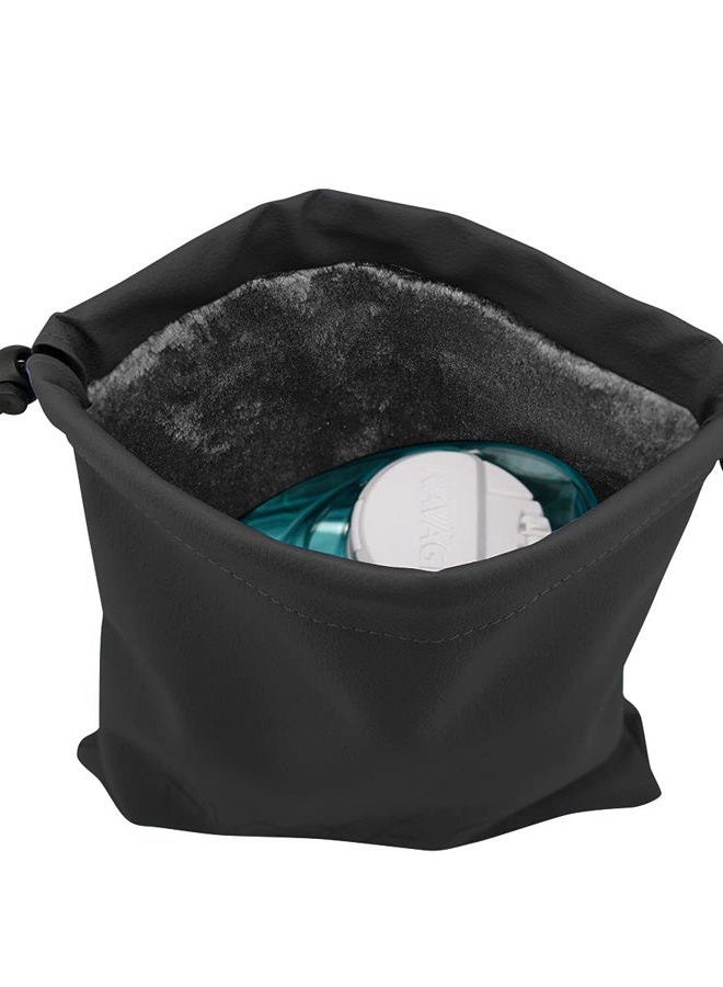 Navage Travel Bag (Black) - Vegan Leather Travel Pouches for Women and Men - Custom-Fit Small Pouch for the Navage Nasal Irrigation System - Versatile Drawstring Pouch and Makeup Bag (8.25"x10.25") - Image 4
