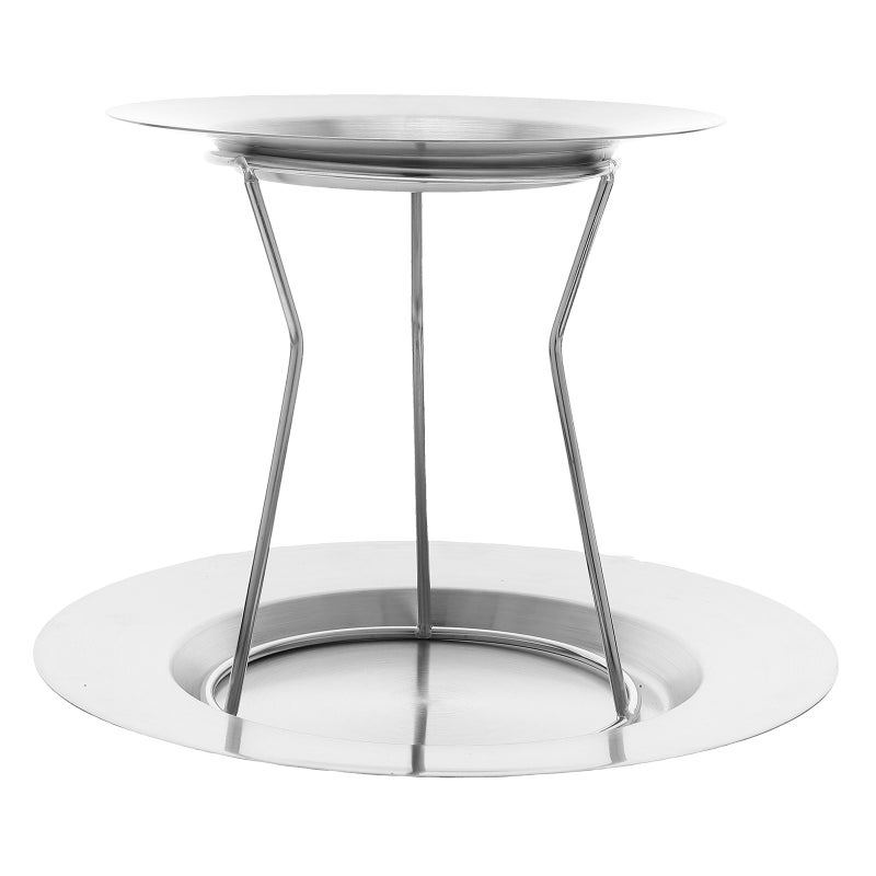 1 Set Seafood Tower: Double Layer Seafood Platter Stand - Stainless Steel Shrimp Crab Serving Tray For Cake Oysters Sushi Buffet (23.8cm 17.9cm Plate) - Image 1