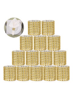 RARELY 100 pieces Golden Rhinestone Napkin Rings for Banquet Decoration Scene Layout  - Image 2
