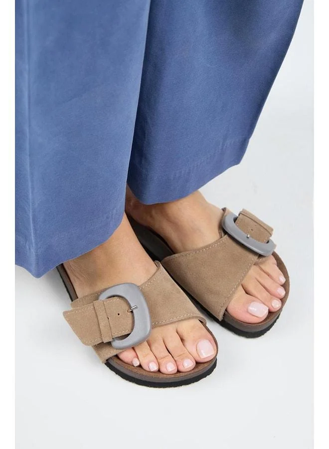 Manijero  (Alandra 2) Women's Genuine Leather Single-Strap Navy Slipper. for Women | Best Price UAE