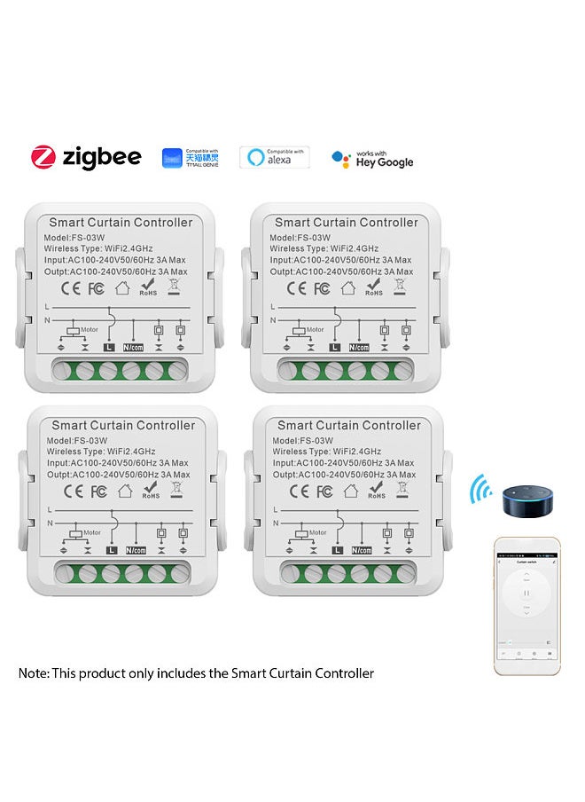 Generic - Smart Curtain Controller Zigbee APP WiFi Smart Switch Module for Home Hotel Apartment Office Smart Curtain Opener Voice Control Support Shared Devices Smart Timing Function - Image 1