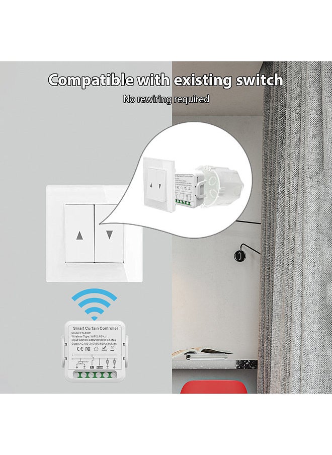 Generic - Smart Curtain Controller Zigbee APP WiFi Smart Switch Module for Home Hotel Apartment Office Smart Curtain Opener Voice Control Support Shared Devices Smart Timing Function - Image 1
