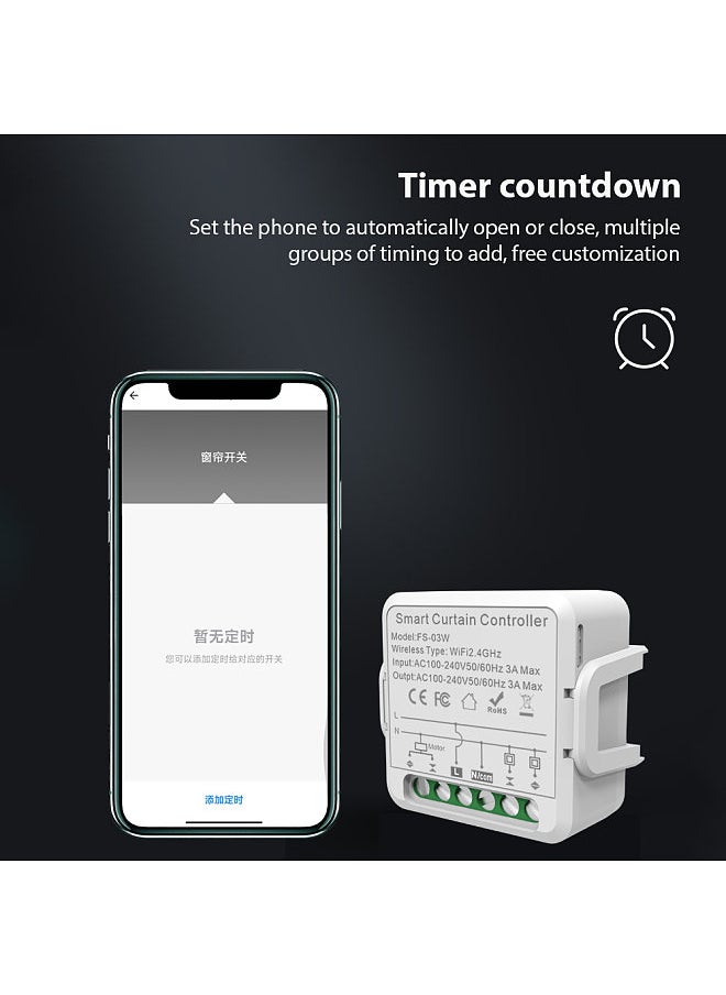 Generic - Smart Curtain Controller Zigbee APP WiFi Smart Switch Module for Home Hotel Apartment Office Smart Curtain Opener Voice Control Support Shared Devices Smart Timing Function - Image 1