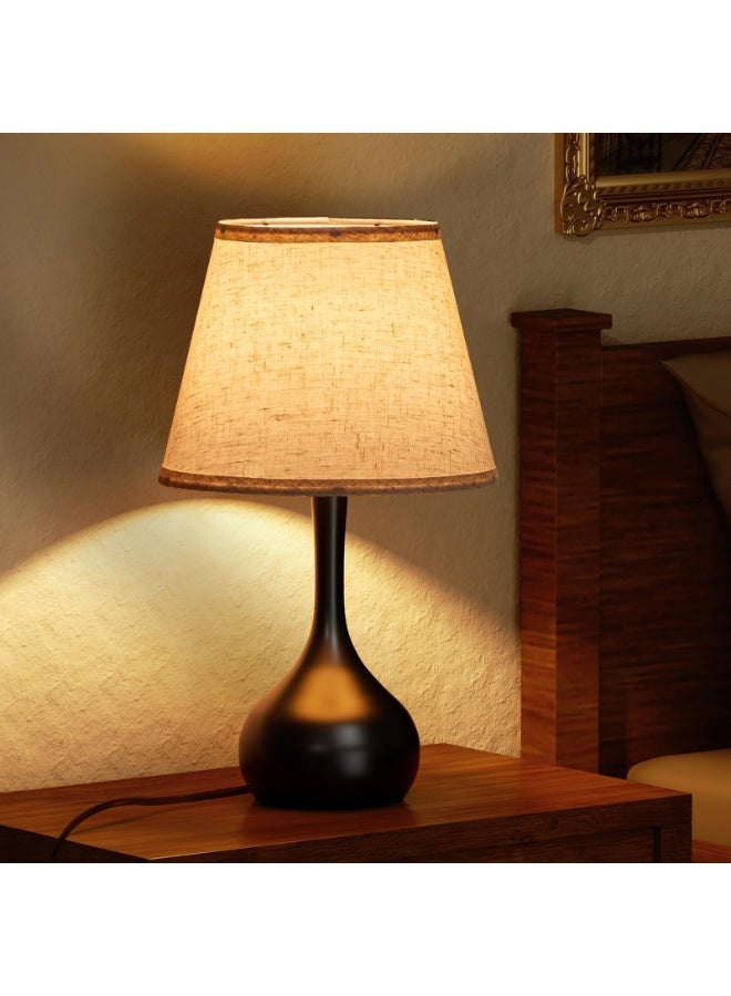 Forthcan Touch Bedside Lamp for Bedroom, 3-Way Dimmable Farmhouse Table Lamps for Nightstand with Fabric Shade, Desk Lamp for Kids Reading, Home Office - Image 4