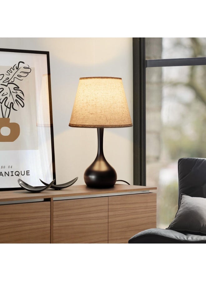 Forthcan Touch Bedside Lamp for Bedroom, 3-Way Dimmable Farmhouse Table Lamps for Nightstand with Fabric Shade, Desk Lamp for Kids Reading, Home Office - Image 5