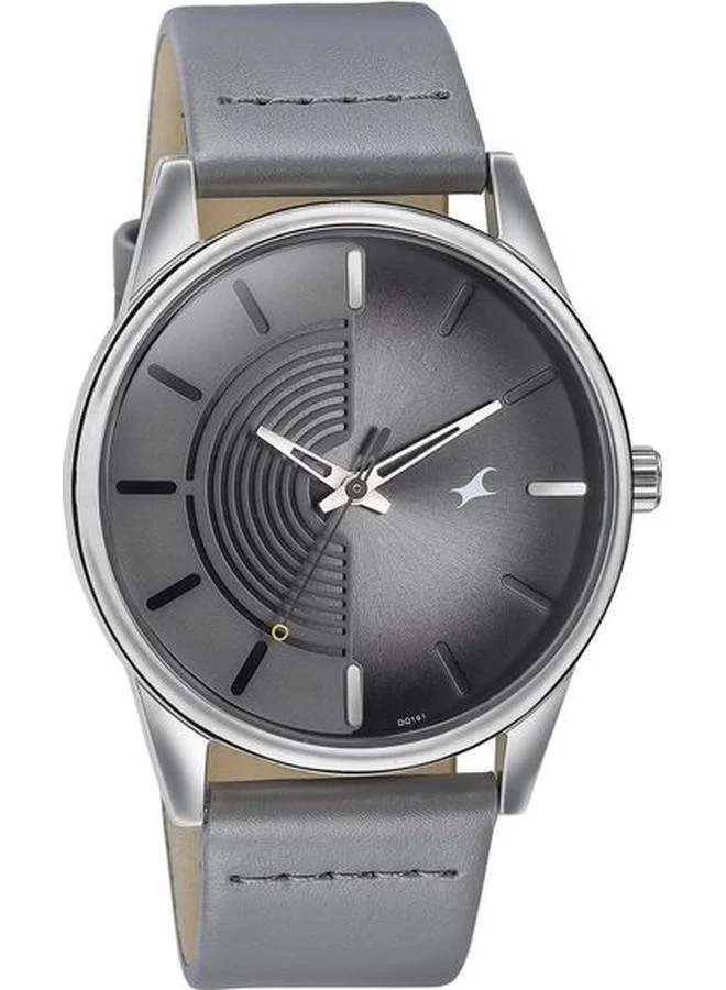 TITAN Men's Analog Display Watch With Grey Leather Strap - 3305SL02