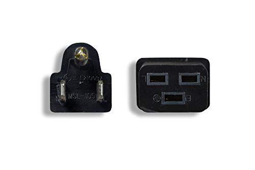 Cablelera North American Power Cord Extension, NEMA 5-15P to C19, 8', 14 AWG, 15A, 125V (ZWACPFAC-08) - Image 2