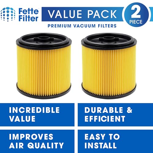 Fette Filter - VCFS Cartridge Filter Replacement Compatible with Vacmaster Filter VCFS, Vacmaster 5-16 Gallon Wet/Dry Vacs, VBV1210 filter. Also fit HART most Shop-Vac 5-20 Gal Vacs - Pack of 2 - Image 2