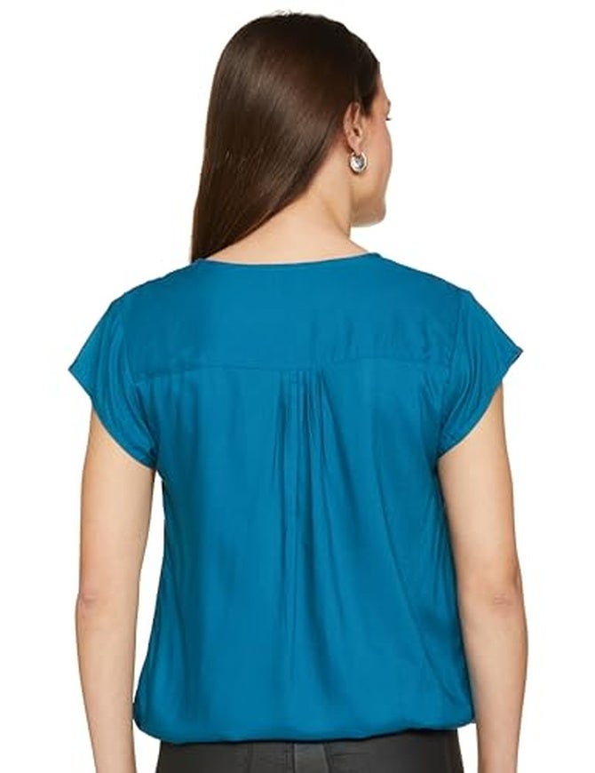 fyltr Women's Fashion Top with Short Sleeves & Elastic Waist | Tops for Women | Tops for Women Western - Image 2