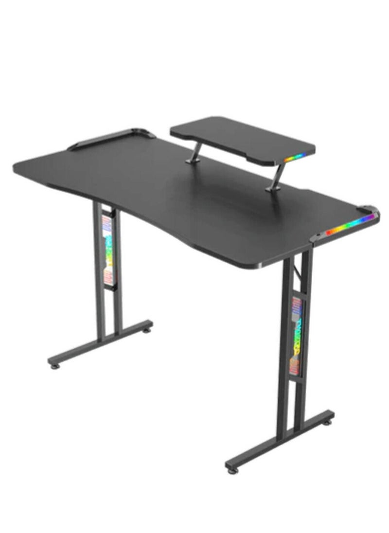 TWISTED MINDS Twisted Minds T Shaped RGB Double Top Gaming Desk, Multiple Monitor Support, Unique T-shaped Design, Sturdy Construction, RGB lighting, Easy Cable Management, Black | TM-GD27-T-RGB  - Image 2