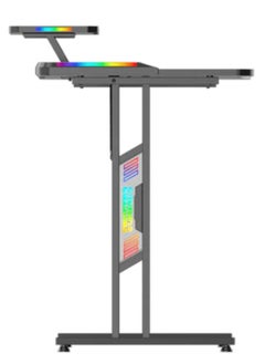 TWISTED MINDS Twisted Minds T Shaped RGB Double Top Gaming Desk, Multiple Monitor Support, Unique T-shaped Design, Sturdy Construction, RGB lighting, Easy Cable Management, Black | TM-GD27-T-RGB  - Image 3
