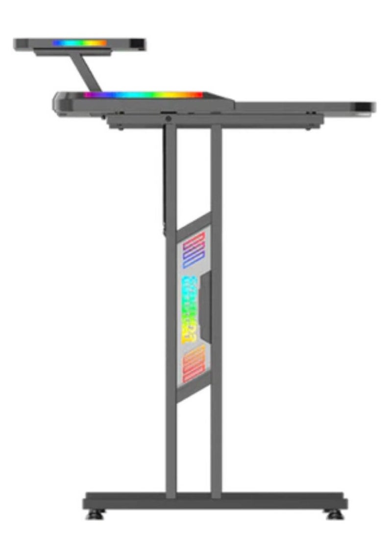 TWISTED MINDS Twisted Minds T Shaped RGB Double Top Gaming Desk, Multiple Monitor Support, Unique T-shaped Design, Sturdy Construction, RGB lighting, Easy Cable Management, Black | TM-GD27-T-RGB  - Image 3