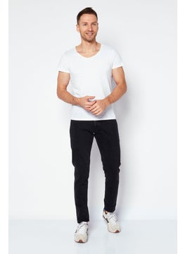 Selected Homme Men Slim Fit Dark Washed Stretchable Jeans, Black  - Image 2