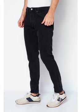Selected Homme Men Slim Fit Dark Washed Stretchable Jeans, Black  - Image 3