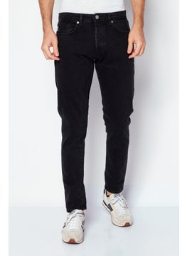 Selected Homme Men Slim Fit Dark Washed Stretchable Jeans, Black  - Image 1